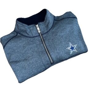 Tommy Bahama Dallas Cowboys NFL Mens Navy 1/4 Zip Pullover Embroidered Logos